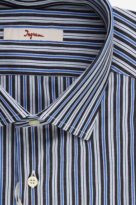Camisa Hombre Ingram Regular Rayas 100% algodón cuello Francés Manga larga