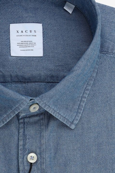 Chemise Homme Xacus Regular Uni 100% coton col Classique Manche longue