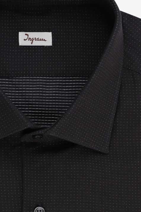 Men's Shirt Ingram Slim Semi-plain 100% cotton collar French Long sleeve