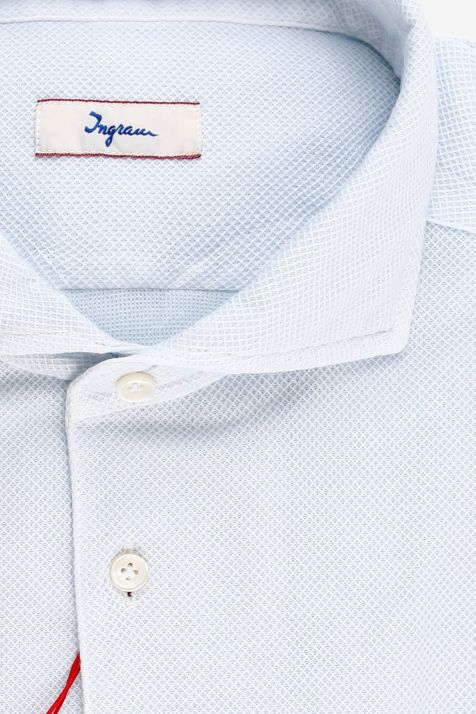 Camisa Hombre Ingram Regular Lisa 100% algodón cuello Francés Manga larga