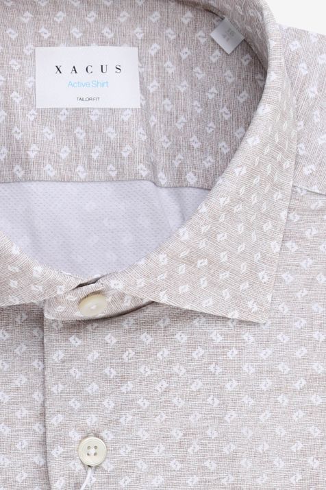 Men's Shirt Xacus Regular Semi-plain 84% polyamide 16% elastane collar French Long sleeve