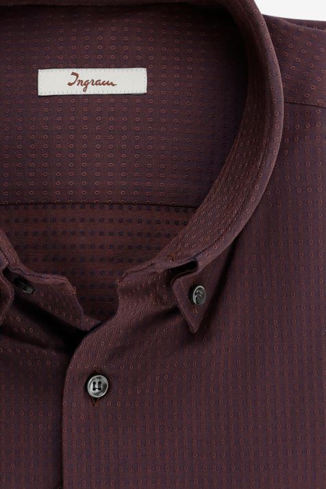 Camisa Hombre Ingram Classic Diseño  100% algodón cuello Italiano Manga larga