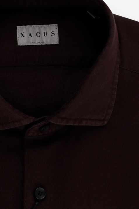Men's Shirt Xacus Regular Plain 100% Cotton washed collar French Long sleeve
