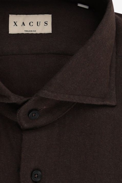 Hemd Herren Xacus Regular Einfarbig 69 % Baumwolle, 31 % Lyocell kragen Französisch Lange Ärmel