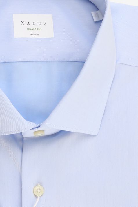 Camisa Hombre Xacus Regular No Plancha Lisa 100% algodón cuello Francés Manga larga