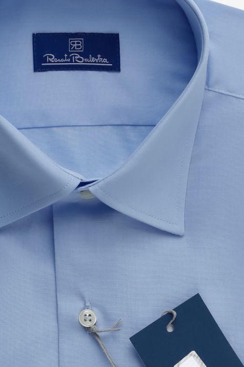 Hemd Herren Balestra Regular Einfarbig 100% Baumwolle kragen Französisch Lange Ärmel