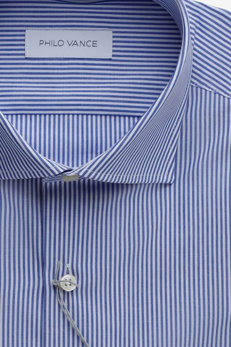 Men's Shirt Philo Vance Slim Stripe 100% cotton collar French Long sleeve