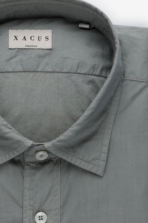 Men's Shirt Xacus Regular Plain 100% cotton collar Italian Long sleeve