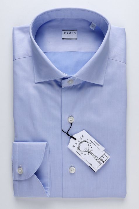 Men's Shirt Xacus Regular Plain 100% cotton collar French Long sleeve