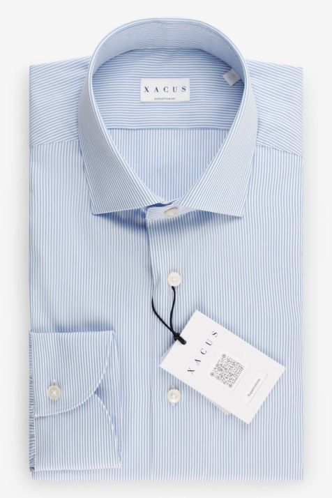 Men's Shirt Xacus Classic Stripe 100% cotton collar French Long sleeve