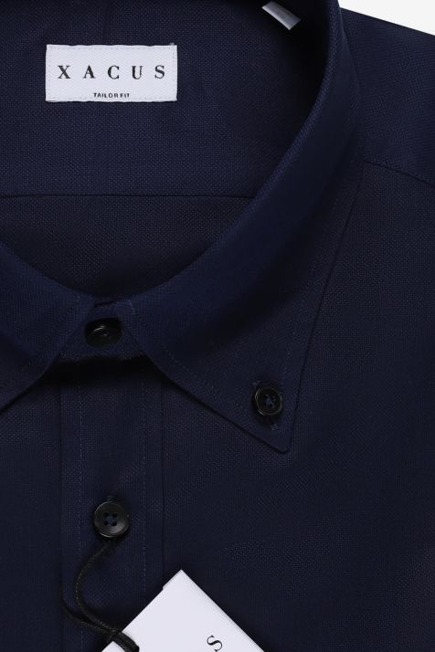 Camisa Hombre Xacus Regular Lisa 96% algodón 4% elastan cuello Abotonado Manga larga
