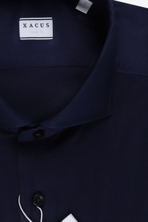 Camisa Hombre Xacus Regular Lisa 100% algodón cuello Francés Manga larga