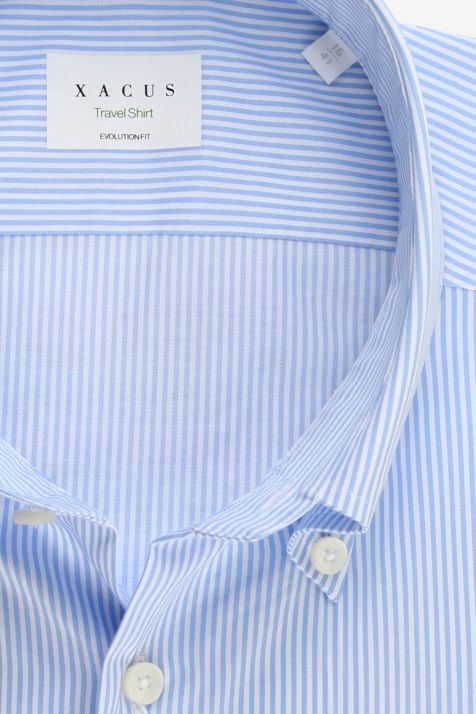 Men's Shirt Xacus Classic Not Iron Stripe 100% cotton collar Button down Long sleeve