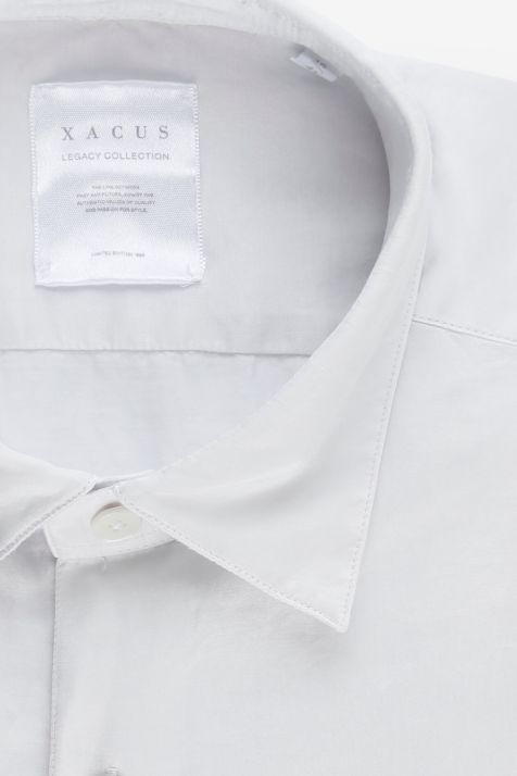 Men's Shirt Xacus Regular Plain 70% cotton 30% silk collar Italian Long sleeve