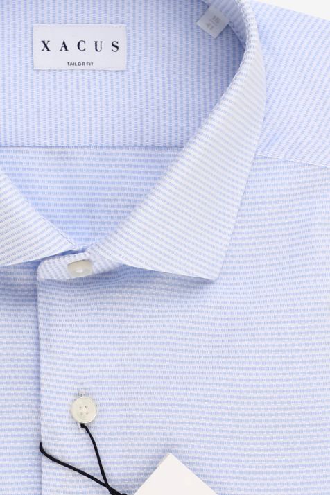 Men's Shirt Xacus Regular Semi-plain 100% cotton collar French Long sleeve