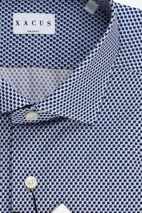 Men's Shirt Xacus Regular Semi-plain 100% cotton collar French Long sleeve