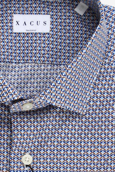 Men's Shirt Xacus Regular Semi-plain 100% cotton collar French Long sleeve