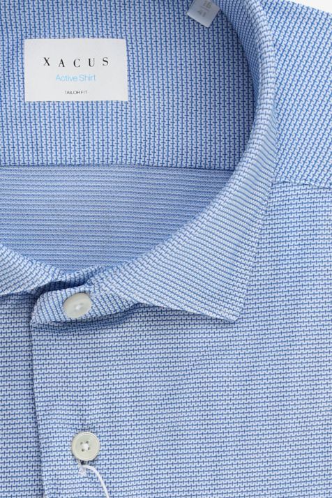 Men's Shirt Xacus Regular Semi-plain 86% poliammide 14% elastan  collar French Long sleeve