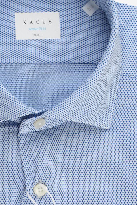 Men's Shirt Xacus Regular Semi-plain 86% poliammide 14% elastan  collar French Long sleeve