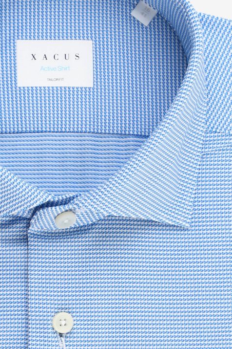 Men's Shirt Xacus Regular Semi-plain 86% poliammide 14% elastan  collar French Long sleeve