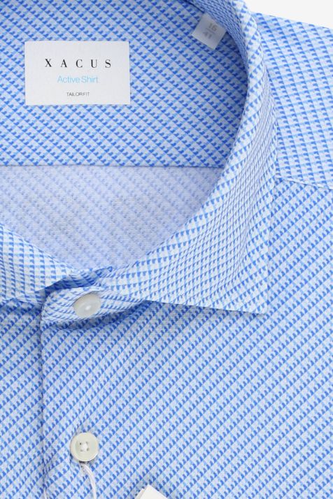Hemd Herren Xacus Regular Halb Unifarben  86 % Polyamid, 14 % Elastan kragen Französisch Lange Ärmel