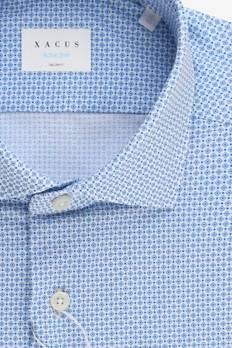 Men's Shirt Xacus Regular Semi-plain 86%  polyamide 14% elastane collar French Long sleeve