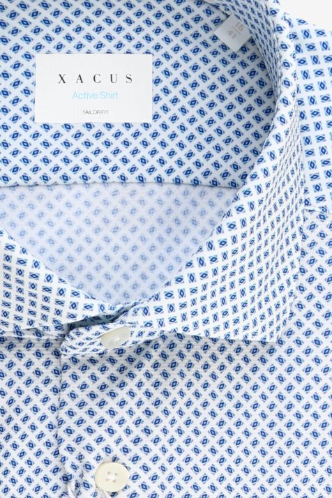Hemd Herren Xacus Regular Halb Unifarben 86% Polyamid, 14% Elasthan kragen Französisch Lange Ärmel