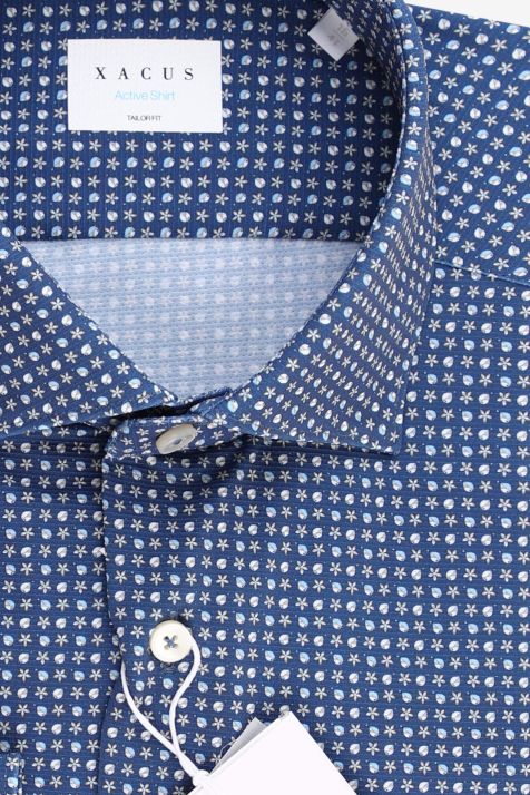 Men's Shirt Xacus Regular Semi-plain 100% cotton collar French Long sleeve