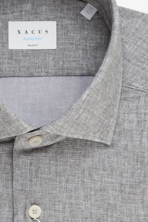 Men's Shirt Xacus Regular Plain 86% poliammide 14% elastan  collar French Long sleeve