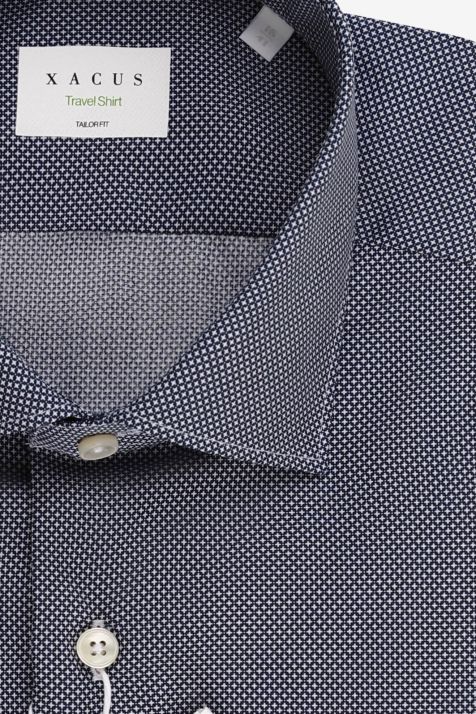 Men's Shirt Xacus Regular Not Iron Semi-plain 100% cotton collar French Long sleeve