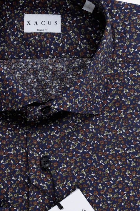 Camisa Hombre Xacus Regular Diseño  97% algodón 3% elastan cuello Francés Manga larga
