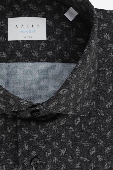 Men's Shirt Xacus Regular Semi-plain 86%  polyamide 14% elastane collar French Long sleeve