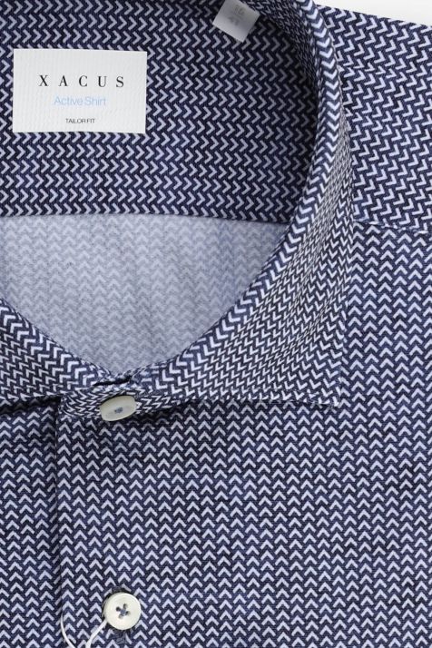 Men's Shirt Xacus Regular Semi-plain 86%  polyamide 14% elastane collar French Long sleeve
