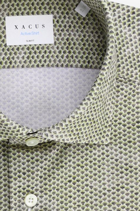 Camisa Hombre Xacus Slim Diseño  86% poliamida 14% elastano cuello Francés Manga larga
