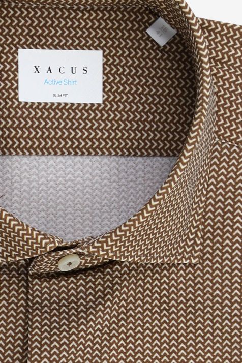Camisa Hombre Xacus Slim Diseño  86% poliamida 14% elastano cuello Francés Manga larga