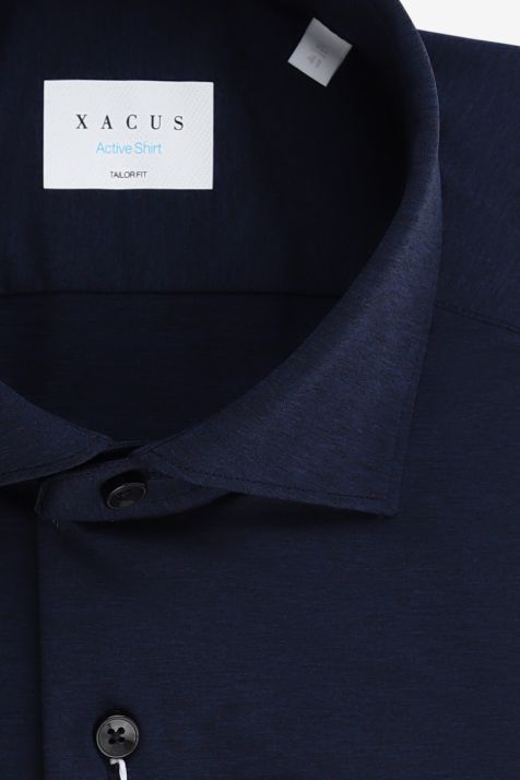 Camisa Hombre Xacus Regular Lisa 86% poliamida 14% elastano cuello Francés Manga larga