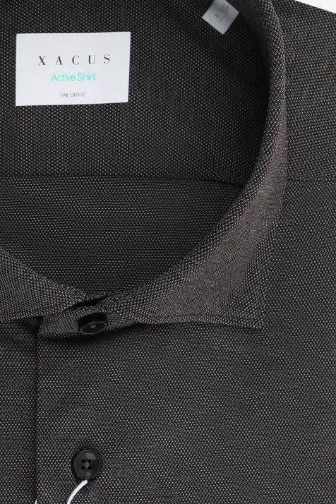 Men's Shirt Xacus Regular Plain  87% polyamide 13% elastane collar French Long sleeve