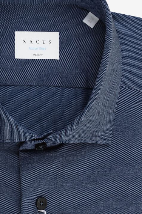 Men's Shirt Xacus Regular Plain  87% polyamide 13% elastane collar French Long sleeve