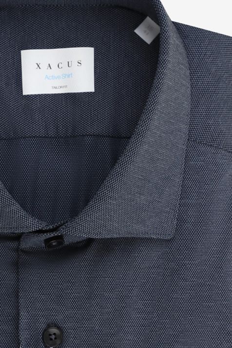 Men's Shirt Xacus Regular Plain  87% polyamide 13% elastane collar French Long sleeve