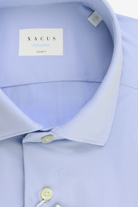 Men's Shirt Xacus Regular Plain  87% polyamide 13% elastane collar French Long sleeve