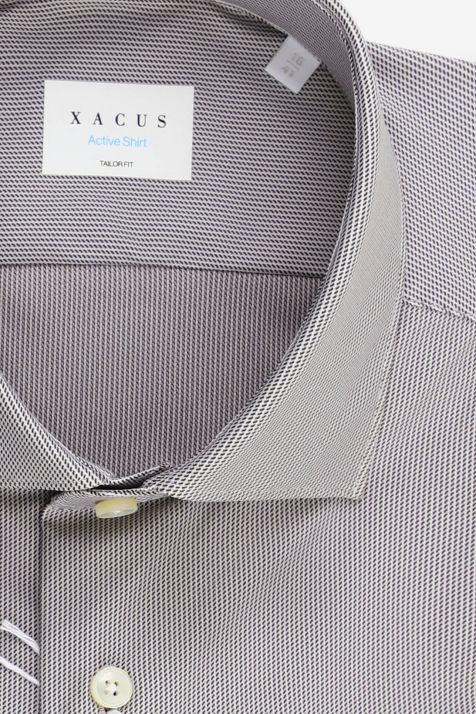 Men's Shirt Xacus Regular Semi-plain 85% poliammide 15% elastam collar French Long sleeve