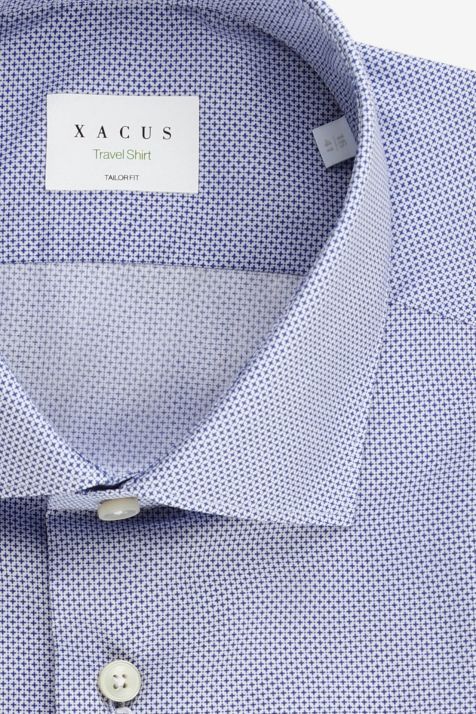 Men's Shirt Xacus Regular Not Iron Semi-plain 100% cotton collar French Long sleeve