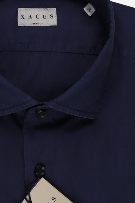 Men's Shirt Xacus Regular Plain 100% Cotton washed collar Italian Long sleeve