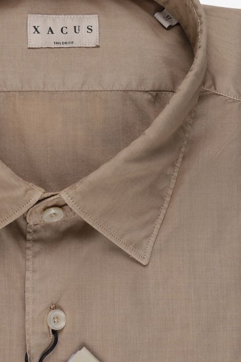 Men's Shirt Xacus Regular Plain 100% Cotton washed collar Italian Long sleeve