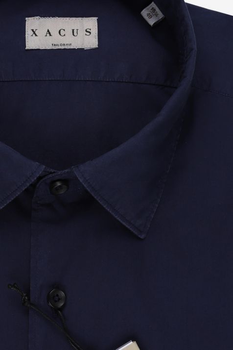 Men's Shirt Xacus Regular Plain 100% Cotton washed collar Italian Long sleeve