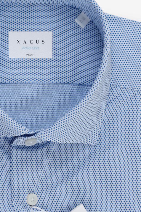 Men's Shirt Xacus Regular Semi-plain  87% polyamide 13% elastane collar French Long sleeve