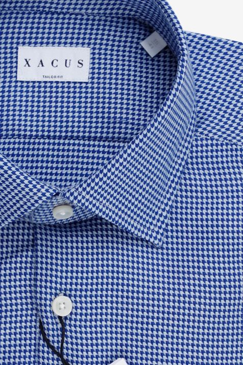 Men's Shirt Xacus Regular Semi-plain 100% cotton collar French Long sleeve