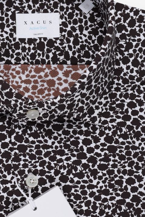 Men's Shirt Xacus Regular Patterned 86% poliammide 14% elastan  collar French Long sleeve