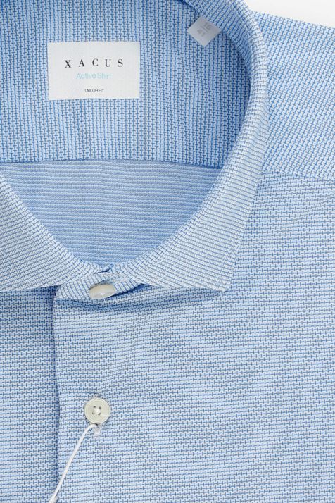 Men's Shirt Xacus Regular Semi-plain  87% polyamide 13% elastane collar French Long sleeve