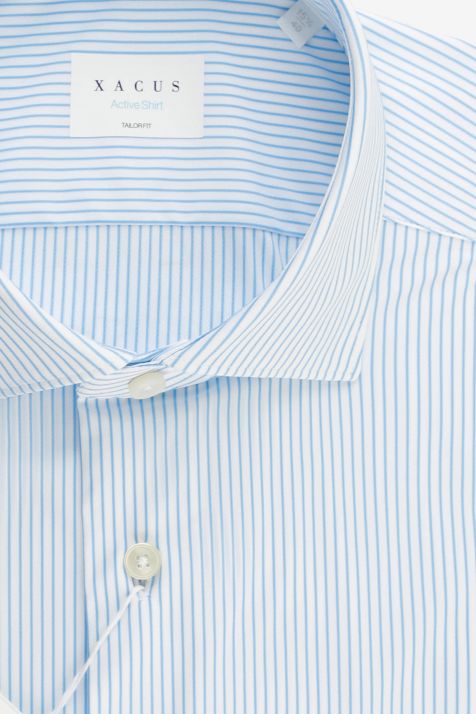 Men's Shirt Xacus Regular Stripe 85% poliammide 15% elastam collar French Long sleeve